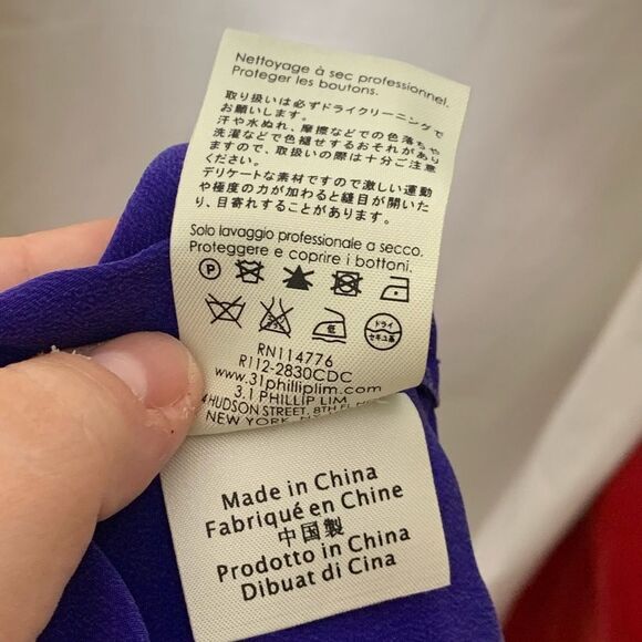 3.1 Phillip Lim Asymmetrical Button Up Silk Blouse - Picture 11 of 11